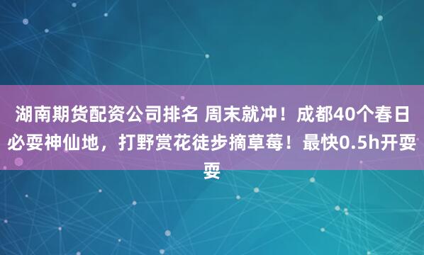 湖南期货配资公司排名 周末就冲！成都40个春日必耍神仙地，打野赏花徒步摘草莓！最快0.5h开耍