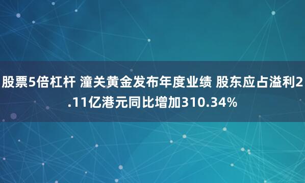 股票5倍杠杆 潼关黄金发布年度业绩 股东应占溢利2.11亿港元同比增加310.34%