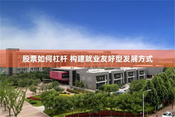 股票如何杠杆 构建就业友好型发展方式