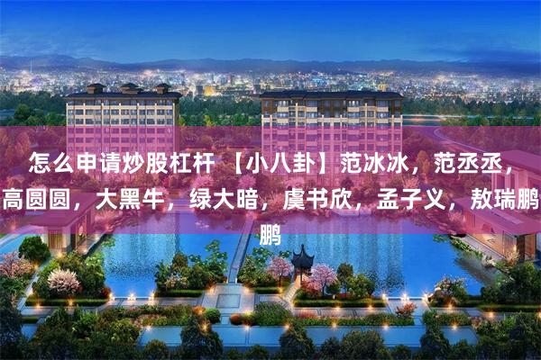 怎么申请炒股杠杆 【小八卦】范冰冰,范丞丞,高圆圆,大黑牛,绿大暗,虞书欣,孟子义,敖瑞鹏