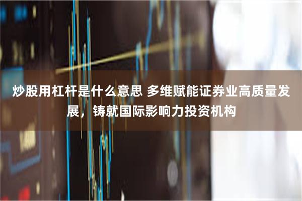 炒股用杠杆是什么意思 多维赋能证券业高质量发展,铸就国际影响力投资机构